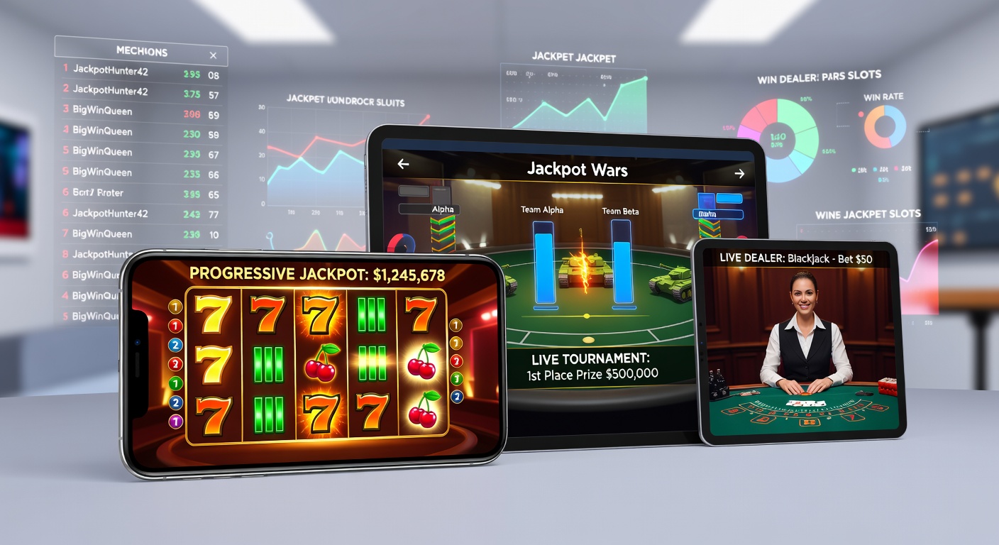 Live dealer blackjacktafel op een smartphone-scherm, met een dealer die kaarten deelt en chatfunctie actief, omringd door mobiele casino-apps