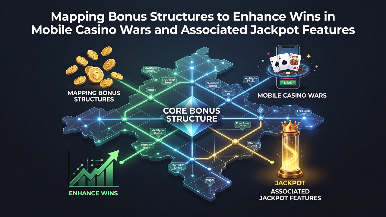 Visuele weergave van bonusstructuren en jackpotmechanismen in mobiele Casino Wars