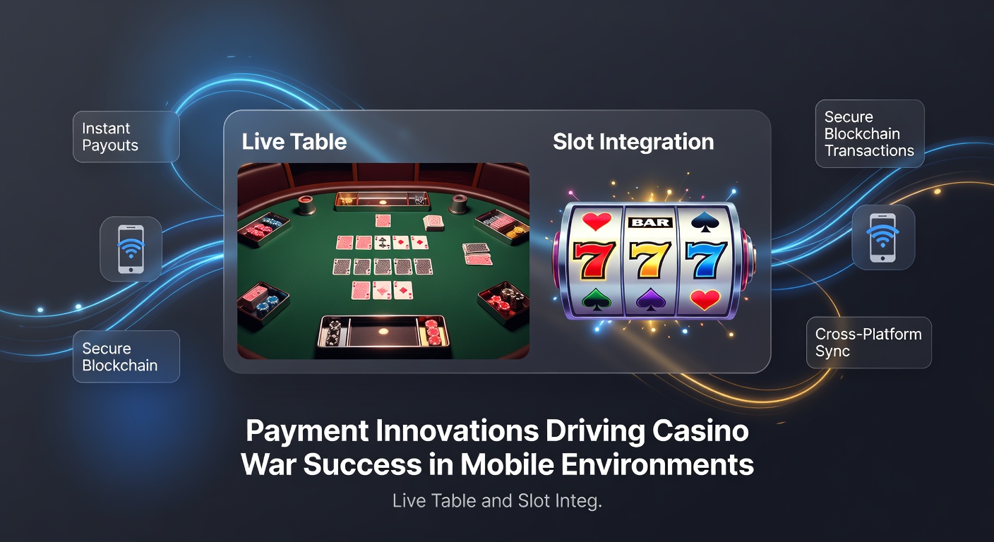 Live tafel en slot integratie met snelle mobiele betalingen in casino war