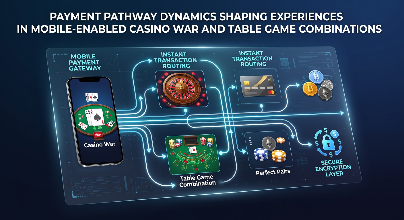 Mobiele betalingsroutes in casino spellen met Casino War en tafelcombinaties