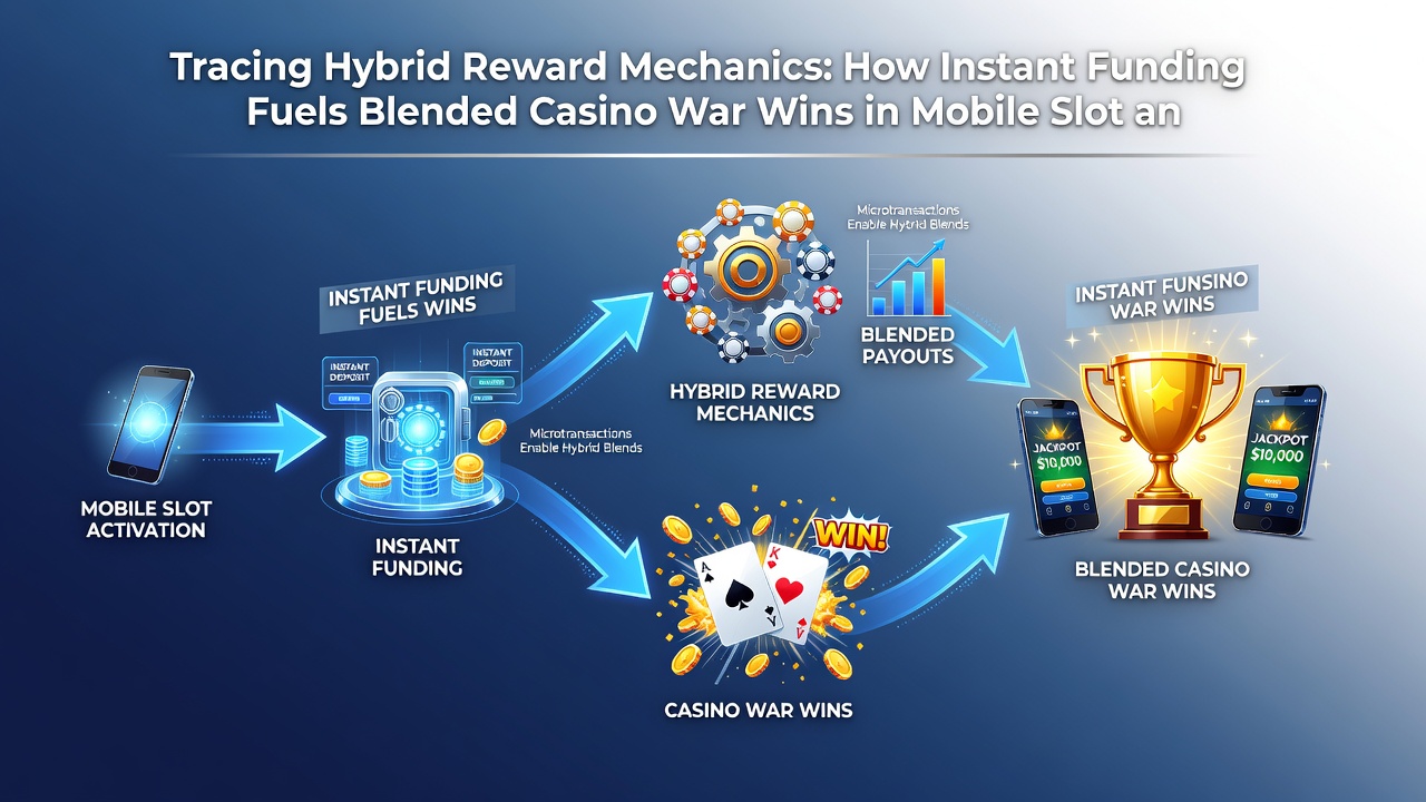 Technische weergave van instant funding en blended win-overdracht tussen slots en Casino War